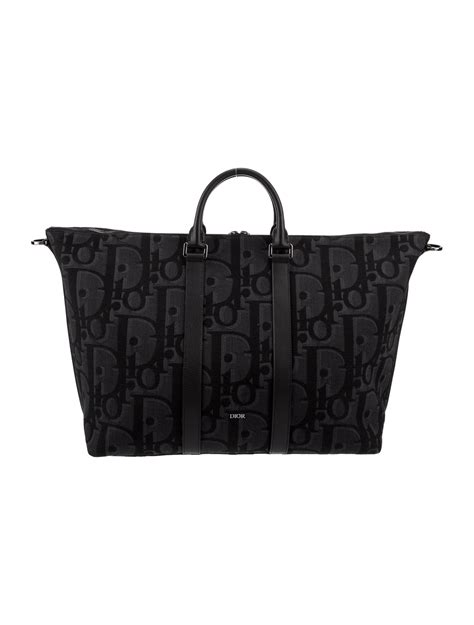 Weekender 40 Black Dior Oblique Jacquard and Black Grained 